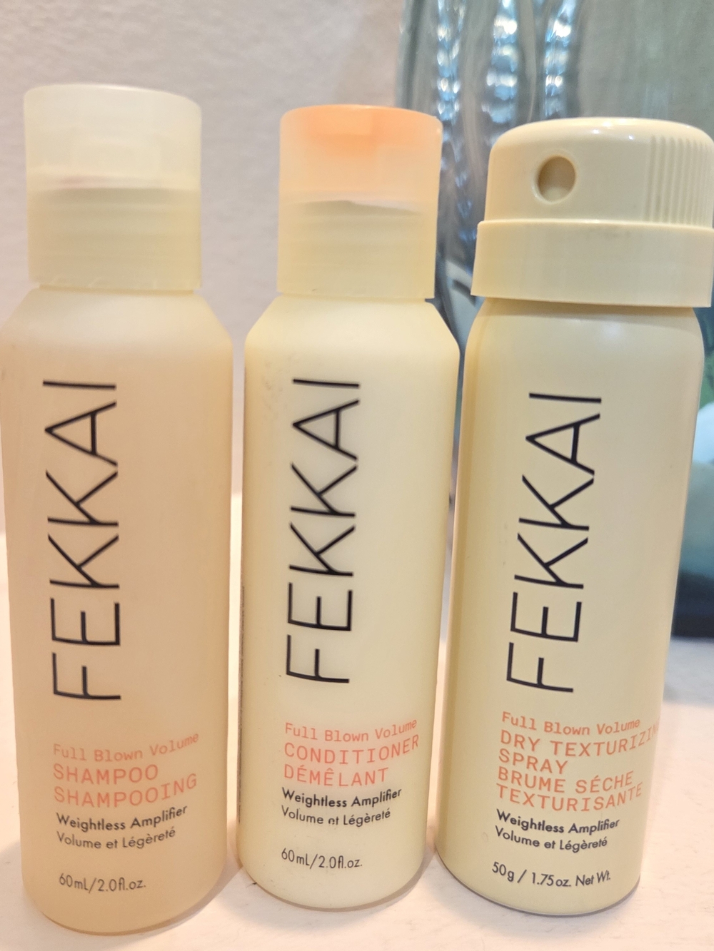 Fekkai Full Blown Volume Travel Trio Shampoo Conditioner Dry Texturizing Spray